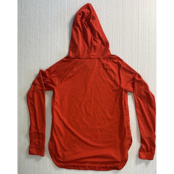 Athleta Women’s Orange Lightweight Hoodie Size M Long Sleeve Stretch Pullover - Picture 7 of 7